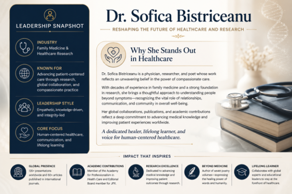 Top 5 Global Healthcare Leaders to Watch Dr. Sofica Bistriceanu