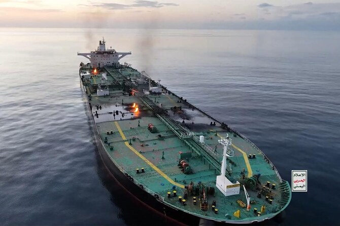 Houthis from Yemen are Thought to have Fired Missiles at a Container Ship While an Oil Tanker Burned