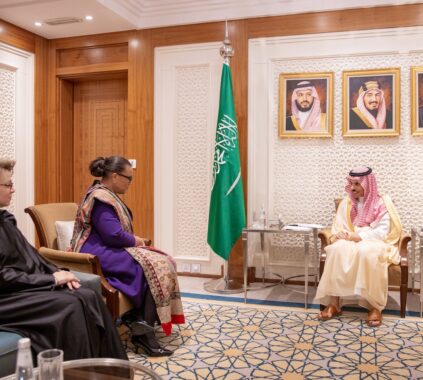 In Riyadh, The Saudi FM talks with Solomon Islands Officials