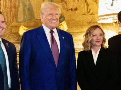 Trump Welcomes Giorgia Meloni, the Prime Minister of Italy, at Mar-a-Lago