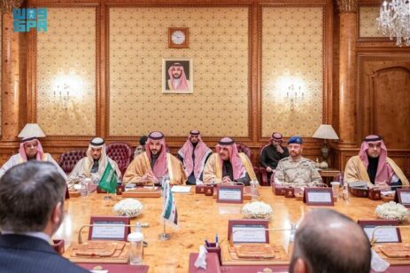 The Saudi Military Minister Talks With Officials About the Political Transition in Syria