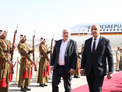 Arriving in Jordan to Visit King Abdullah II is the President of Germany