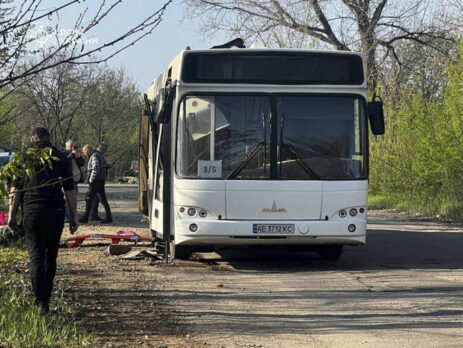Kyiv Reports That a Russian Drone Strike on a Bus in The Ukrainian City of Marhanets Killed Nine People