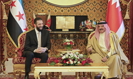 A Syrian Leader Talks With the Monarch of Bahrain about Regional Issues