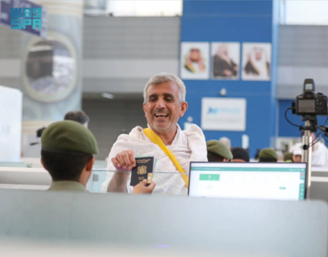 Syrian Pilgrims Land at The Airport in Jeddah