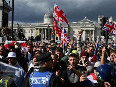 Charity Warns of Surge in Anti-Muslim Hate Following Right-Wing Rally Charity Warns of Surge in Anti-Muslim Hate Following Right-Wing Rally