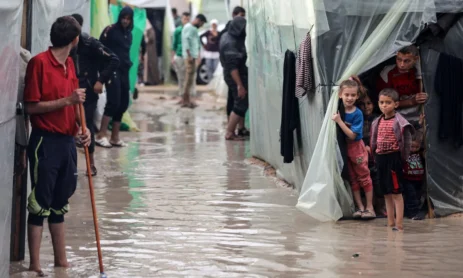 Winter Hardships: Gazans in Tents Struggle Through Heavy Downpours