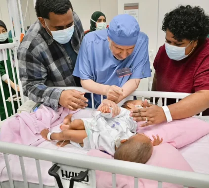 A Girl With a rare Illness Receives Lung Lavage at a Hospital in Riyadh