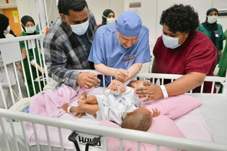 A Girl With a rare Illness Receives Lung Lavage at a Hospital in Riyadh